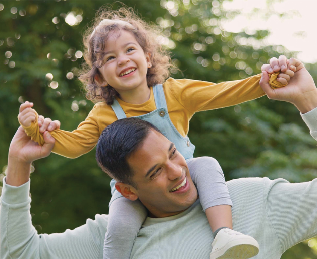 Parent with child outdoors